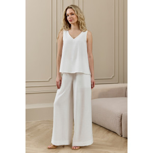 Блузка-топ женская "Ясмина-2" фактурное полотно (р-ры: 44-54) белый