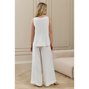 Блузка-топ женская "Ясмина-2" фактурное полотно (р-ры: 44-54) белый