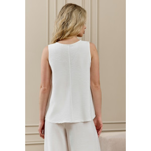 Блузка-топ женская "Ясмина-2" фактурное полотно (р-ры: 44-54) белый