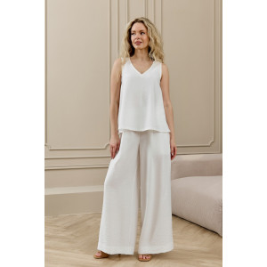 Блузка-топ женская "Ясмина-2" фактурное полотно (р-ры: 44-54) белый