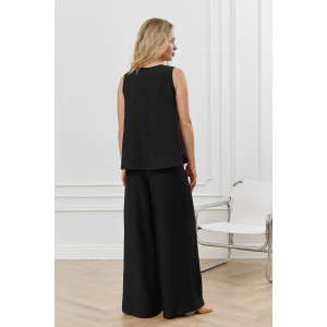 Блузка-топ женская "Ясмина-2" фактурное полотно (р-ры: 44-54) черный