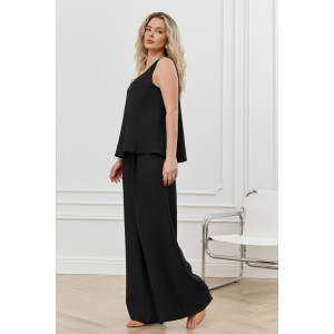 Блузка-топ женская "Ясмина-2" фактурное полотно (р-ры: 44-54) черный