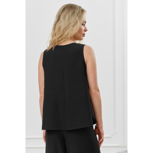 Блузка-топ женская "Ясмина-2" фактурное полотно (р-ры: 44-54) черный