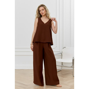 Блузка-топ женская "Ясмина-2" фактурное полотно (р-ры: 44-54) коричневый