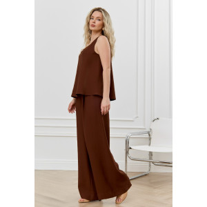 Блузка-топ женская "Ясмина-2" фактурное полотно (р-ры: 44-54) коричневый