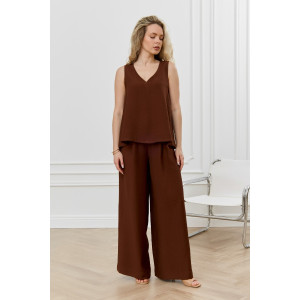 Блузка-топ женская "Ясмина-2" фактурное полотно (р-ры: 44-54) коричневый