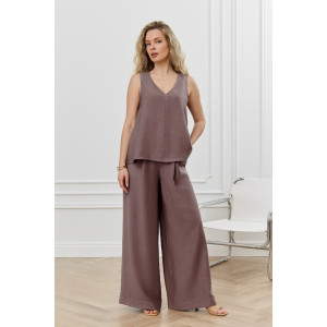 Блузка-топ женская "Ясмина-2" фактурное полотно (р-ры: 44-54) какао