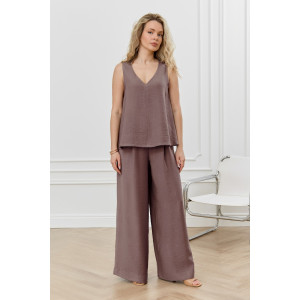 Блузка-топ женская "Ясмина-2" фактурное полотно (р-ры: 44-54) какао