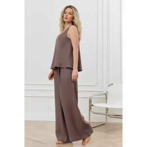 Блузка-топ женская "Ясмина-2" фактурное полотно (р-ры: 44-54) какао