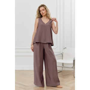 Блузка-топ женская "Ясмина-2" фактурное полотно (р-ры: 44-54) какао