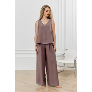 Блузка-топ женская "Ясмина-2" фактурное полотно (р-ры: 44-54) какао