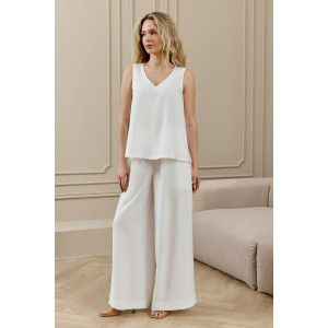 Брюки женские "Ясмина-3" фактурное полотно (р-ры: 44-54) белый