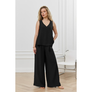 Брюки женские "Ясмина-3" фактурное полотно (р-ры: 44-54) черный