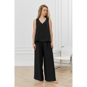 Брюки женские "Ясмина-3" фактурное полотно (р-ры: 44-54) черный