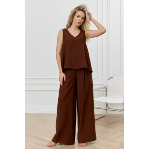 Брюки женские "Ясмина-3" фактурное полотно (р-ры: 44-54) коричневый