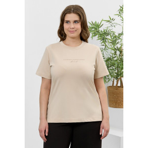 Футболка женская "Соло" кулирка с лайкрой (р-ры: 48-64) бежевый