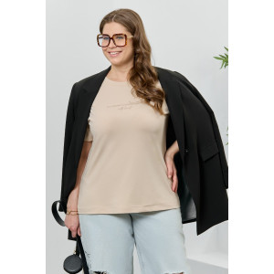 Футболка женская "Соло" кулирка с лайкрой (р-ры: 48-64) бежевый