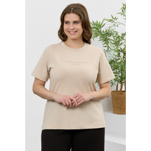 Футболка женская "Соло" кулирка с лайкрой (р-ры: 48-64) бежевый