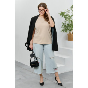 Футболка женская "Соло" кулирка с лайкрой (р-ры: 48-64) бежевый