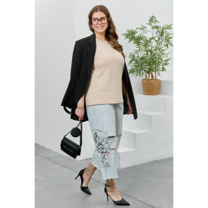 Футболка женская "Соло" кулирка с лайкрой (р-ры: 48-64) бежевый