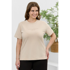 Футболка женская "Соло" кулирка с лайкрой (р-ры: 48-64) бежевый
