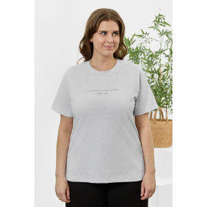 Футболка женская "Соло" кулирка с лайкрой (р-ры: 48-64) серый меланж