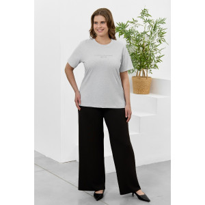 Футболка женская "Соло" кулирка с лайкрой (р-ры: 48-64) серый меланж