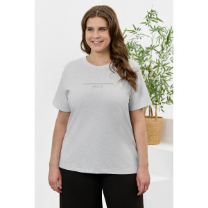 Футболка женская "Соло" кулирка с лайкрой (р-ры: 48-64) серый меланж