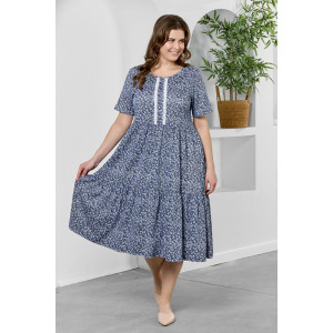 Платье женское "Шелли" кулирка (р-ры: 50-60) синий