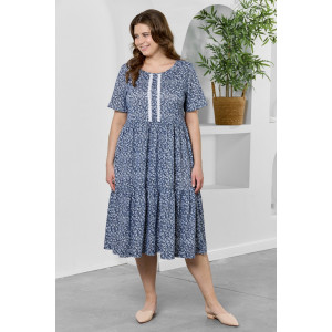 Платье женское "Шелли" кулирка (р-ры: 50-60) синий
