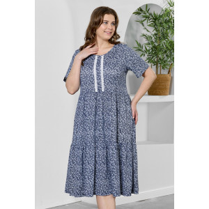 Платье женское "Шелли" кулирка (р-ры: 50-60) синий