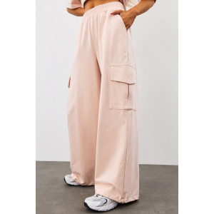 Костюм двойка женский "Нила-2" футер 2-х нитка с лайкрой (р-ры: 42-52) кремово-розовый