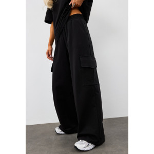 Костюм двойка женский "Нила-2" футер 2-х нитка с лайкрой (р-ры: 42-52) черный