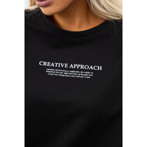 Костюм двойка женский "Нила-1" футер 2-х нитка с лайкрой (р-ры: 42-52) черный