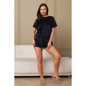 Костюм двойка женский 728 велюр (р-ры: 42-56) чернильный