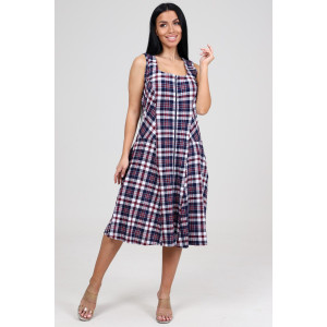 Сарафан женский СК-336 кулирка (р-ры: 48-62) сине-красн.рябь