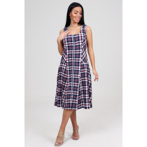 Сарафан женский СК-336 кулирка (р-ры: 48-62) сине-красн.рябь