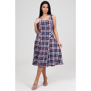 Сарафан женский СК-336 кулирка (р-ры: 48-62) сине-красн.рябь