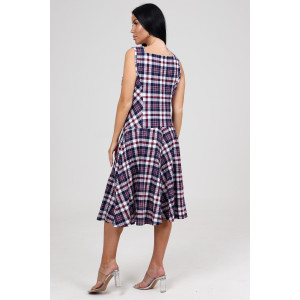 Сарафан женский СК-336 кулирка (р-ры: 48-62) сине-красн.рябь