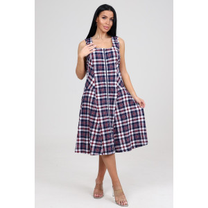 Сарафан женский СК-336 кулирка (р-ры: 48-62) сине-красн.рябь