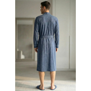 Халат мужской "Родриго" кулирка (р-ры: 48-62) джинс