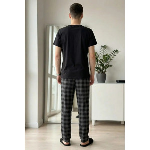 Костюм двойка мужской "Хорс" (брюки) кулирка (р-ры: 48-58) черный