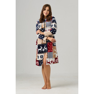 Халат женский №85404 велсофт (р-ры: 44-58) мультицвет