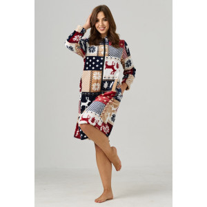 Халат женский №85404 велсофт (р-ры: 44-58) мультицвет