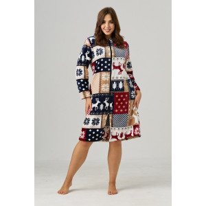 Халат женский №85404 велсофт (р-ры: 44-58) мультицвет