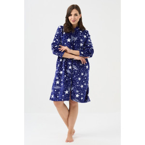 Халат женский №85404 велсофт (р-ры: 44-58) синий