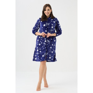 Халат женский №85404 велсофт (р-ры: 44-58) синий