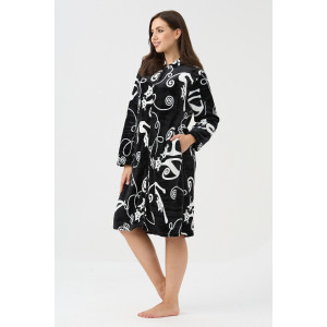 Халат женский №85404 велсофт (р-ры: 44-58) черный