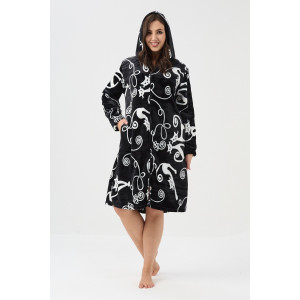 Халат женский №85404 велсофт (р-ры: 44-58) черный