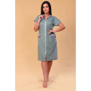 Халат женский №29031 кулирка (р-ры: 48-66) зеленый